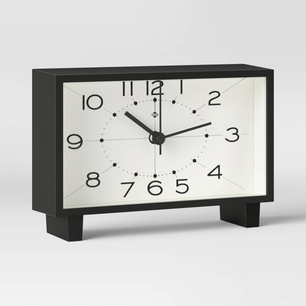 THRESHOLD NEW rectangle mantel clock -black - Picture 3 of 5